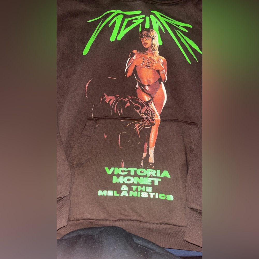 Brown and green
Monet Tour Merch hoodie Sz M
heavyweight